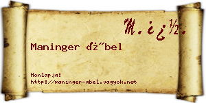 Maninger Ábel névjegykártya